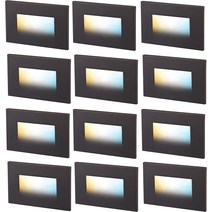 CLOUDY BAY 3가지 색상 120V 조도 조절 가능한 LED 실내 실외 계단 조명 3000K/4000K/5000K 3W 55lm 계, 한개옵션1, 한개옵션0