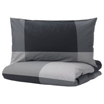 이케아 브룽크리슬라 이불커버+베개커버 블랙 200x230cm+50x80cm 면100%