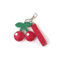 DIY 민화 가죽 과일 열쇠고리 만들기 키트 귀여운 키링 바느질 부자재 세트 가정 집콕 미술 놀이 패키지 방과후 학교 단체 수업 공예, 1개, 가죽열쇠고리(체리)