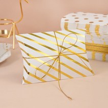 10/20Pcs 베개 사탕 상자 황금 도트 스트라이프 크래프트 종이 선물 초콜릿 포장 웨딩 생일 파티 호의 용품, [04] Style3