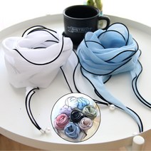 이로스데코 콩진주 블랙 바이어스 노방 스카프 봄 여름 가을 얇은 원단 롱 (8color)