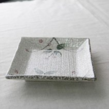 정사각접시 식기류 주방식기 도자기 그릇 동양화 6cm, 상세페이지 참조