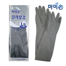 마미손 고무장갑 칼라 그레이 대형 1개, 그린, 대(L)