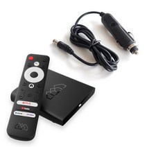 스마트TV 안드로이드10 UHD OTT 셋톱박스 우노큐브 호매틱스 Box Q HDR 음성인식 블루투스 리모컨 구글공식인증, 우노큐브 호매틱스박스 리모컨+차량용시거잭