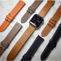 애플워치 가죽 스트랩 나파 앱송 레더 8 7 6 5 4 SE2 울트라 호환용 레더 시계줄 38 40 41 42 44 45 49mm, 앱송-에토프