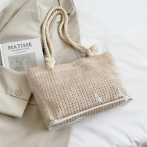 [레티고] 썸머 비치 라탄 방수 커버 숄더 백