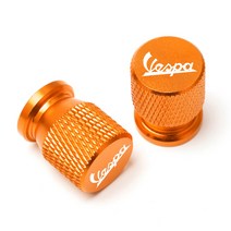 오토바이 커버 장식품 오토바이 휠 타이어 밸브 스템 캡 CNC 밀폐 커버 Piaggio Vespa GTS GTV LX 60 125 2, 04 Orange