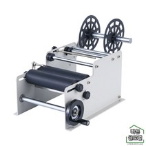 라벨링 기계 유리병 원형용기 바코드스티커 병 라벨부착기 스티커 캔 원통병 부착기, 실버