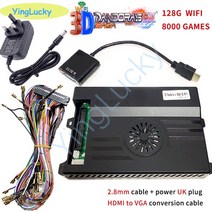 옛날오락기 비디오게임 고전 가정용 게임기 판도라 박스 3d Saga EX 10000 in 1 게임 내장 128g wifi 저장, 한개옵션1, 04 2.8mm cable UK plug