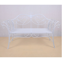 엔틱 야외 정원 벤치의자 카페 테라스 철제 의자, 화이트 [방석 프리]