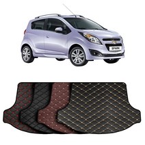 쉐보레 스파크/올뉴스파크 맞춤 가죽 에디션 트렁크매트+뒷열 등받이커버 풀세트 차박 캠핑, 블랙베이지