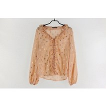 (SHEIN)쉬인 골드 도트 살구 블라우스(XS)