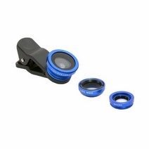 파랑 3in1 셀카 렌즈 스마트폰 촬영 어안 클립형 풀세트 셀피 사진 핸드폰 휴대폰 아이폰 삼성 갤럭시 모바일 악세사리 디지털 선물 다기능 다용도 촬영용 장비 스튜디오 휴대 미니