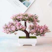 인조나무 화분 조화 시뮬레이션 인공 식물 소나무 분재 작은 냄비 꽃 장식 가정 및 정원 테이블, 02 pine pink, 02 pine pink