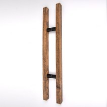 강화도어손잡이 엔틱브러쉬 원목 340 사각 H자 출입문 강화유리 손잡이