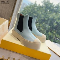 Z3JC 여성 밴딩 빅헤드 앵클 통굽 리얼 가죽 플랫 여성 워커