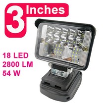 18v 무선 led work light spotlight for makita 18v bl1430 bl1830 li-ion battery 야외 투광등 비상 조명 with usb, 협력사, 3인치