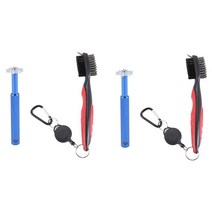 골프공 컬러 로스트볼 2X Golf Groove Sharpener Tool Club And Retractable Brush For Golfers Blue Red, 01 파란