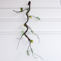 숲속 덩굴 녹색 장식 꽈리 모양 조화 천장 오브제 나무 가지 이끼 벽 행잉 플랜트 소품, 단일사이즈, D-115cm