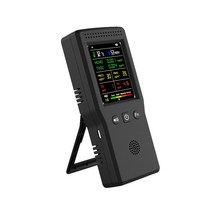 9 In 1 온도 습도 Co2 미터 공 검출기 PM2.5 PM10 HCHO TVOC CO CO2 AQI 백라이트 LCD 컬러 디스플레이 측정기, [02] Black