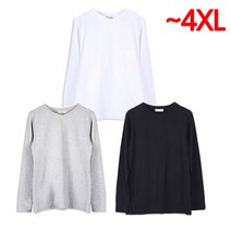 [1+1] 브이넥 라운드넥 티셔츠/ 2장 무료배송/국내생산/남녀공용 /~4XL