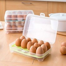 계란 케이스 보관함 달걀 정리함 휴대용 냉장고정리 15구, 투명