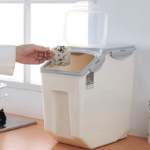 쌀통 10KG 15KG 곡물통 잡곡통 사료통 밀폐 보관함, 1개