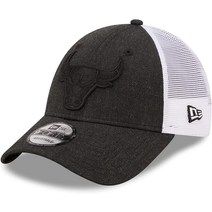 New Era Chicago Bulls NBA 홈 필드 블랙 9Forty A-프레임 트러커 캡, 01 트럭 운전사-불스-블랙-#28519