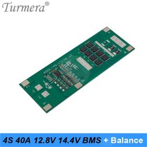BMS 인산철 Turmera 4s 12.8V 14.4V 20A 40A BMS 32650 32700 Lifepo4 배터리 12V 태양 전지 패널 에너지 시스템 및 무정전 전원 공급, 024S 40A Balance BMS
