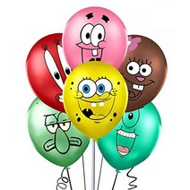 [지호] 스펀지 풍선 모음 / 바다풍선 / 물고기풍선, 스펀지 뚱이 라텍스 풍선 (12P)