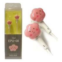 5myshop_미니어처 수제 이어폰 EPU-08 (핑크구름) 음악감상 핸드메이드 예쁜 적업 귀여운 패션 초등학생 통화 선물용_5myshop, 이상품선택!!, 무옵션상품임!!
