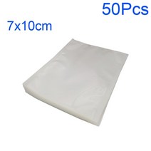 음식물 처리기 쓰레기 냉장고 주방 포장용 진공 실러 가방 진공 가방 식품 보호기 씰링, 7x10cm 50개