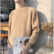 가을 겨울 이너 니트 남성 홍콩 트렌드 스웨터에 신상품으로 두툼한 반목넥 니트 남성 트렌디 니트