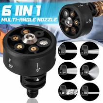 1/4inch 고압 무선 세탁기 클리너 워터 건 부품 호스 노즐 용 플라스틱 6 in 1 조절 노즐, 01 Black