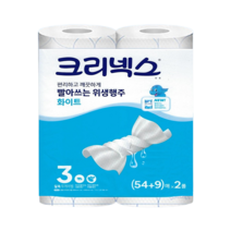 크리넥스 빨아쓰는 위생행주 화이트 (54+9)매 x 2롤/1팩, 1팩