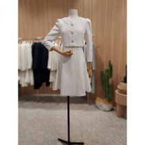 라인어디션 (N642) 쥬얼버튼 퍼프 숄더 트위드 원피스 NWOPMC0400