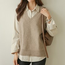 캣츠로맨스 이고 브이넥 울50% 니트조끼