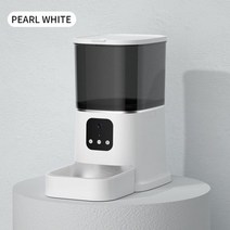 강아지 식기 고양이 자동급식기 사료 자동배식기 애견 급체방지 슬로우 피더 그릇 대용량 애완 동물 자동 스마트 음성 녹음기 앱 제어 타이머 개 먹이 디스펜서 와이파이 포함 6L, WHITE_with camera