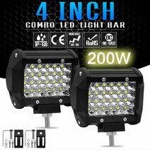 지게차 부품 자동차 atv led 바 200w 12-60v 4x4 액세서리 오프로드 지게차 안개등 작업 조명 바 스포트라이트 오프로드 운전 장소, 2개