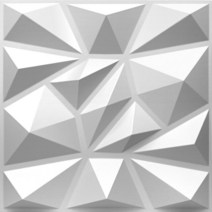 다이아몬드 디자인의 장식 3D 벽 패널 매트 화이트 벽지 벽화 타일-패널-몰드 스티커 욕실 주방, [01] 1 Piece-Bright white, [06] S