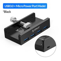 ORICO-USB 4 포트 3.0 클립 형 허브 (데스크탑 용) 노트북 클립 범위 10-32mm (100cm 날짜 케이블 포함) 선물 패키지, USB3。0 전원 포트