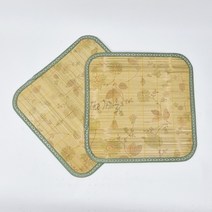 시원한 대나무방석 45x45cm 여름 쿨 차량용 사무실 의자 쇼파 방석 시트, 꽃무늬