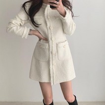 트위드원피스 여성 가을 겨울 미니 하객룩 결혼식 상견례 자켓