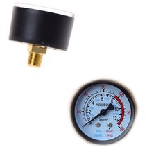 압력게이지 공기 압축기 공압 유압 유체 압력 게이지 42x40mm 0-12Bar/0-180PSI 1 개, 한개옵션0