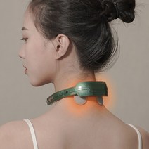 EMS 무선 목 어깨 안마기 저주파 온열 넥 마사지기 뒷목뻐근 경추 마사지기 음이온 공기 정화 목 마사지기, 퍼플