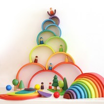 발도르프 레인보우 원목 교구 5종세트, (신상 5종세트)매뉴얼 영상