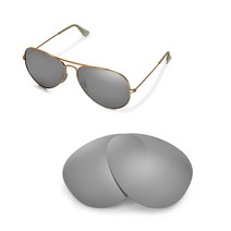 오클리렌즈 홀브룩 호환 편광렌즈 방탄 리필렌즈 Polarized Replacement Lenses for-Aviator Large Metal RB3025 62mm - Silver