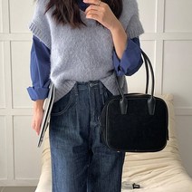 엘베라노 milky 스퀘어 스웨이드 숄더백