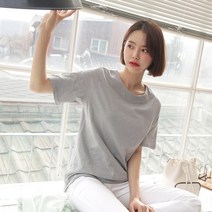 [마이더스비] 도비 루즈핏 슬라브 반팔 티셔츠(S)