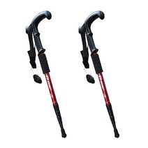 디지티 초경량 ㄱ자형 등산스틱 2p, 레드